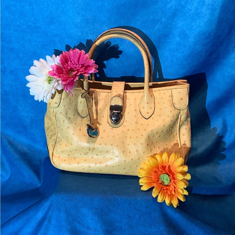 Pre-loved Dooney & Bourke Ostrich Embossed Leather Tote
